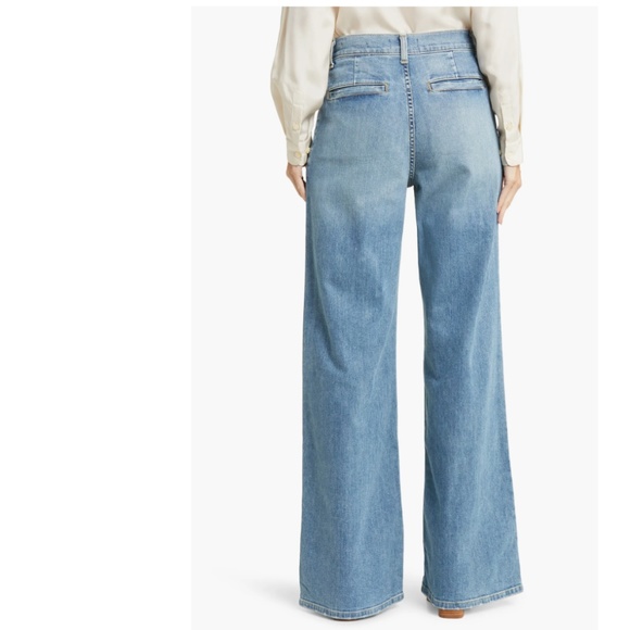 NWOT $425 Nili Lotan Flora High Waist Trouser Jeans in Faded Wash - 29 Regular! - Picture 3 of 8
